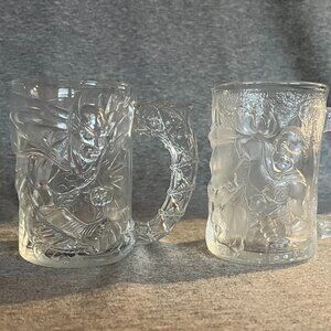 Batman & Robin Glass Mug Set from Batman Forever Mc Donald’s 1995